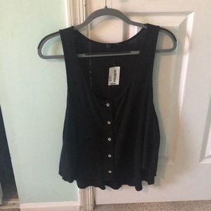 Button Down Black Tank
